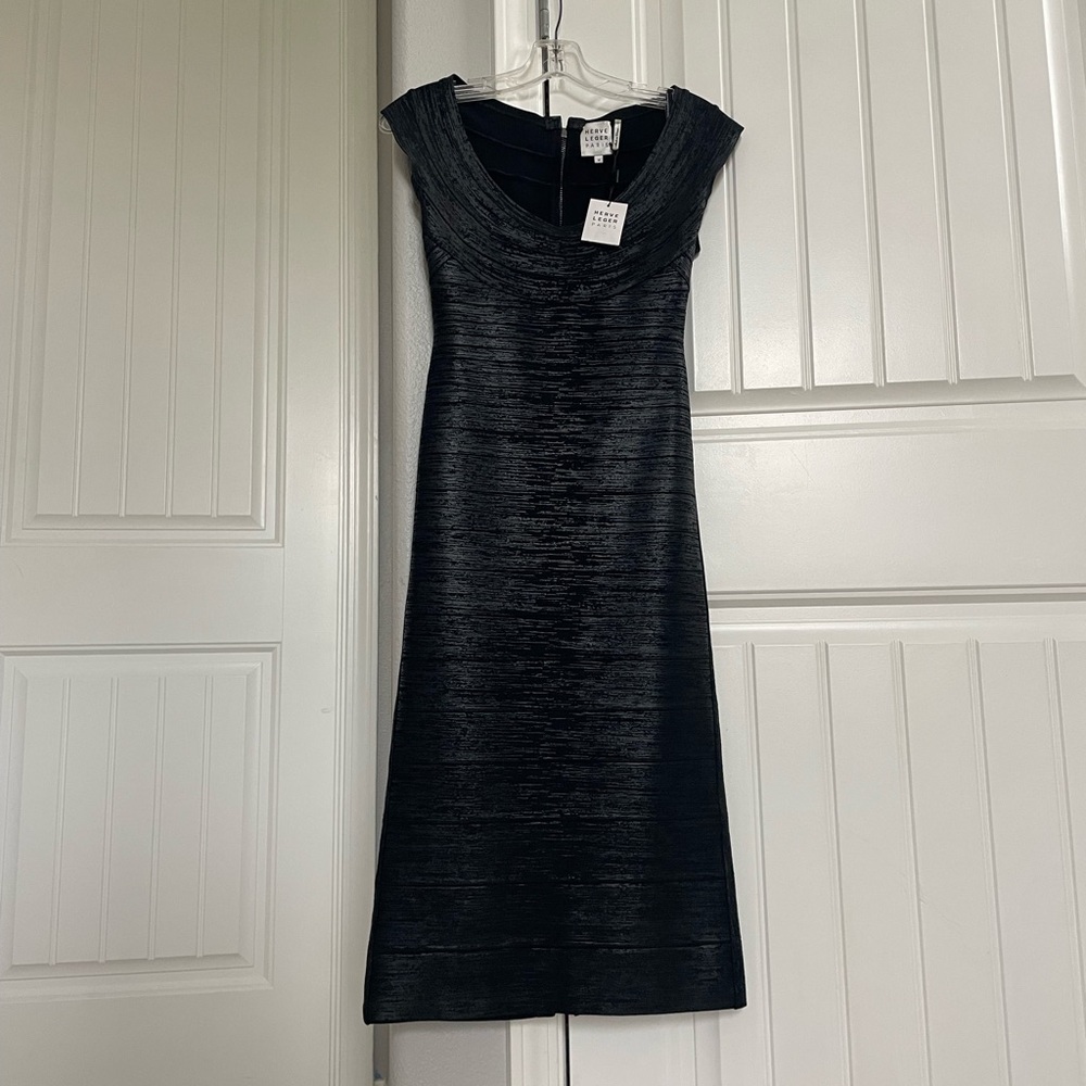 BRAND NEW Herve Leger Black Dress
